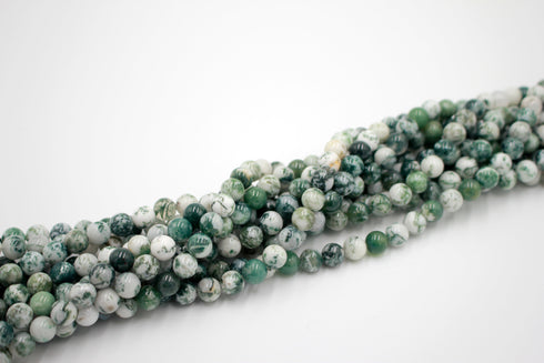 Tree Agate Gemstone Beads, 8mm, Round